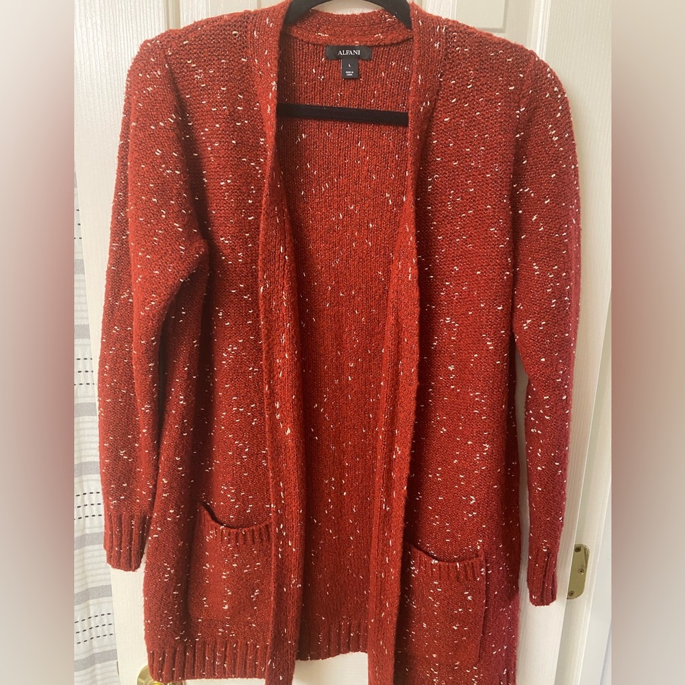 Alfani Speckled Shimmering Cardigan Size Large - Picture 2 of 16